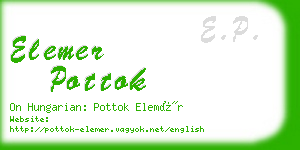 elemer pottok business card